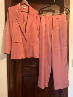 Wayf Dusty Rose Blazer (M) and Pants (S) Set
